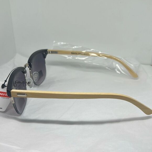 Superior Optical Trends Clubmaster-Style Sunglasses – Bamboo Arms – UV400 Maximu - Picture 2 of 3